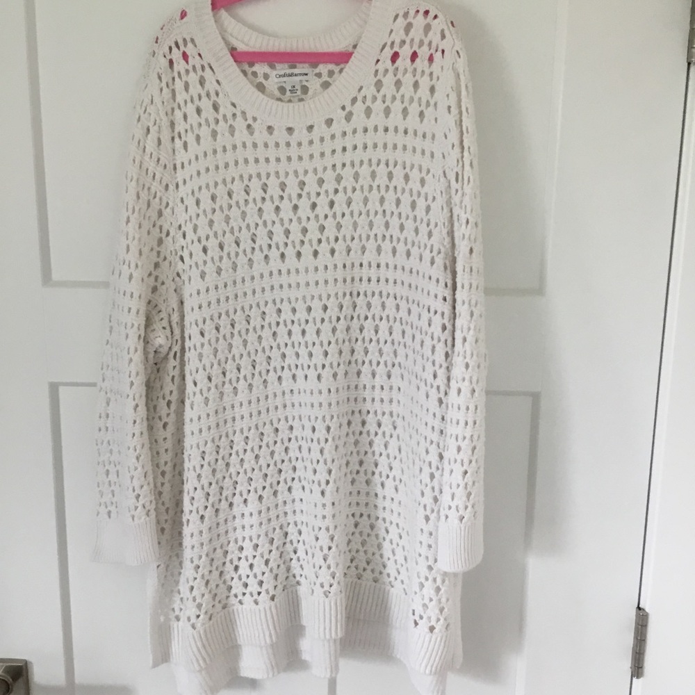 Croft&Barrow Ladies 1X Boho Sweater/Beach Cover Up 100% Cotton